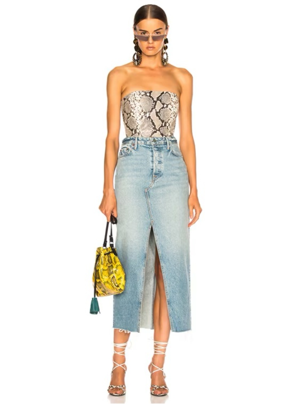 GRLFRND Isla Denim Midi-Skirt